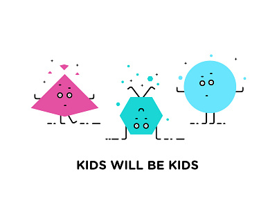 Kids will be kids character color family fun funny illustration kids shapes