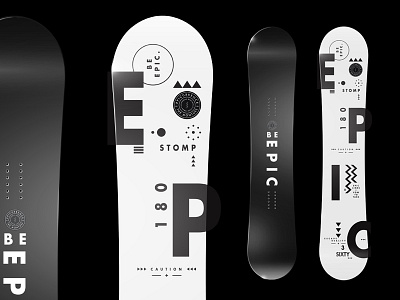 Epicurrence Snowboard - Be Epic. badges epic graphic mono pattern shapes snowboard stroke symbols type