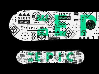 Close but no cigar badges epic graphic mono pattern shapes snowboard stroke symbols type