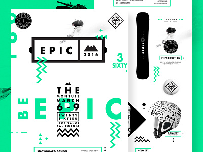 Be Epic. Presentation Deck badges epic graphic helmet mono shapes snowboard stroke symbols type ui usa