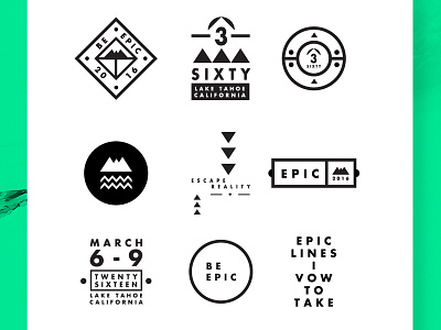 Be Epic. Logomarks badges epic graphic helmet logo mono shapes snowboard stroke symbols type usa