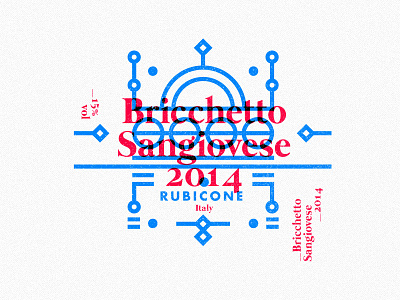Bricchetto Sangiovese 2016 illustration label layout multiply packaging stroke type wine