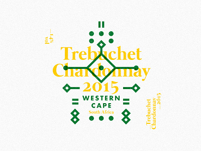 Trebuchet Chardonnay 2016 illustration label layout mutliply packaging south africa stroke type wine