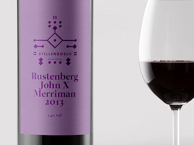 Rustenberg John X Merriman 2016 foil illustration label layout packaging stroke type wine
