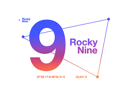 Rocky Nine adventure gradient graphic style swiss type