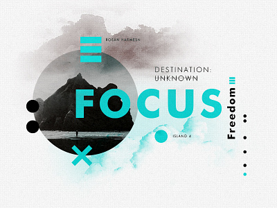 Focus. Island 4. freedom island layout symbol texture type typography vintage