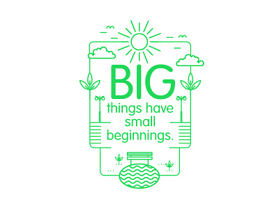 Big things... brand green illustration logo sky stroke sun tree tshirt type vector