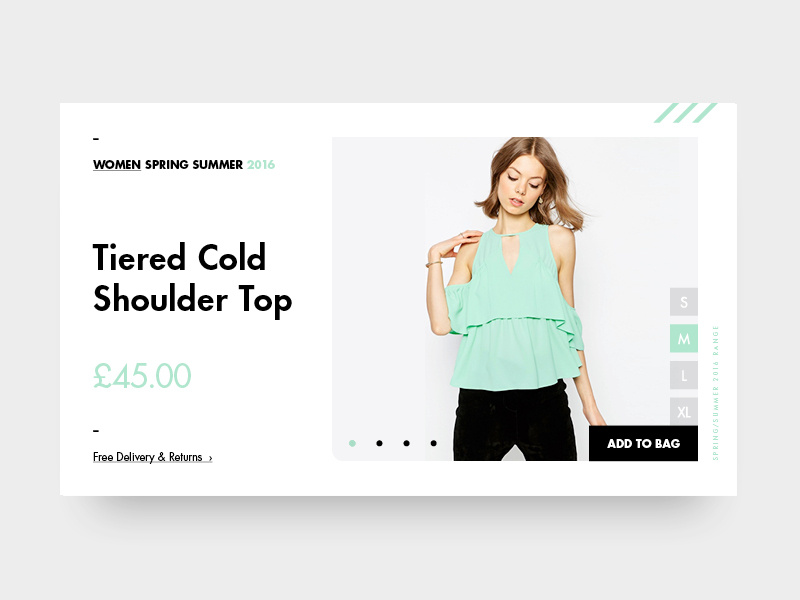 Fashion Ui // Woman ecommerce flat ui webdesign minimal menu typography fashion one page