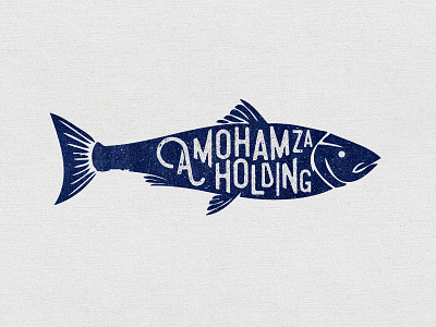 Amohamza branding fish food illustration logo restaurant texture type