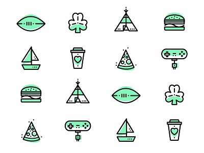 ∆ Fun icons | Part III ∆ burger camp coffee fun icon iconset illustration pattern stroke