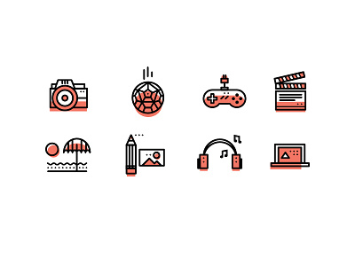 ∆ Fun icons | Tubby Collection ∆ camera fun gaming icon iconset illustration imac pattern stroke