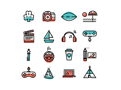 ∆ Kate&Tubby | Iconset ∆ camera fun gaming icon iconset illustration imac pattern stroke