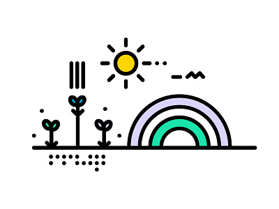 ∆ Watch my garden grow | Part II ∆ garden seed idea illustration illustrator plant rainbow summer