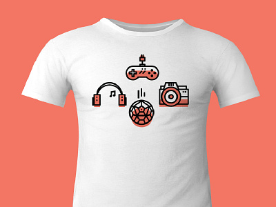 ∆ Dude T-shirt ∆ camera fun gaming icon iconset illustration imac pattern stroke