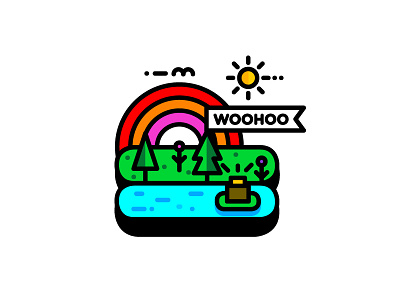 ∆ Woohoo | Thanks Behance ∆ flowers fun icon illustration line rainbow space summer sun vector