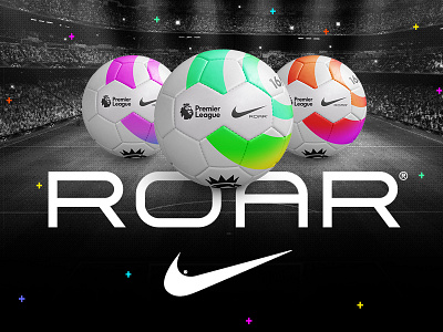 Nike ROAR® branding color concept football identity logo nike premiership