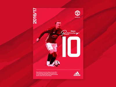 There's only one Wayne Rooney branding football kit manchester pattern poster rooney type united