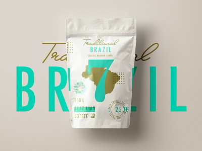∆ Traditional 7 Coffee | Brazil ∆ branding brazil coffee gold layout logo packaging texture type