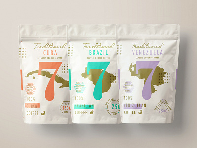 ∆ Traditional 7 Coffee ∆ brand branding coffee layout logo logomark packaging texture type