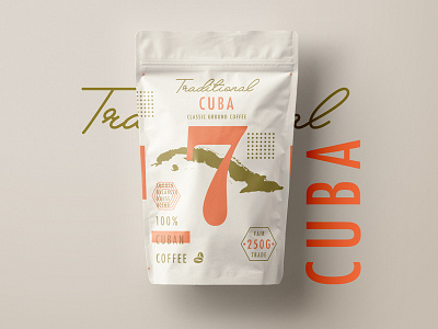 ∆ Traditional 7 Coffee | Cuba ∆ branding coffee cuba layout logo orange packaging texture type