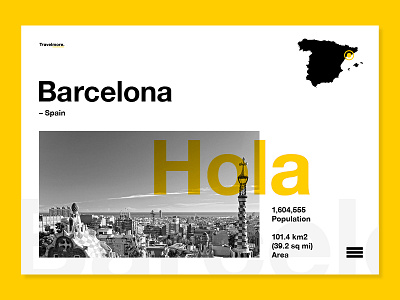 Hola Barcelona barcelona layout mono photo photography spain travel type ui ux web