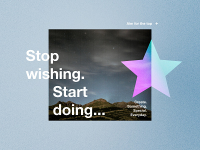 Stop wishing. Start doing. branding colours logo mountain photography positive quote star style success vector