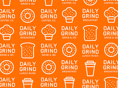 Daily Grind Pattern coffee icon icons new york orange pattern usa