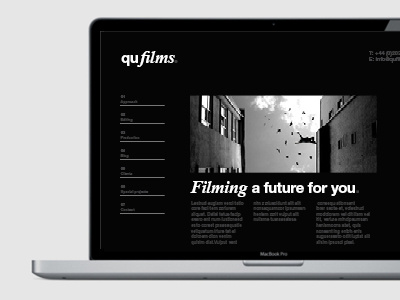 Qufilms website film mono production website