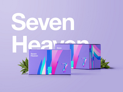 Seven Heaven beauty branding color logo mockup typography