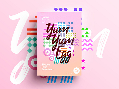 👁Made You Look👁 91 | Yum Yum Egg 2017 365 colour easter egg freelance happy motivation poster postereveryday typography