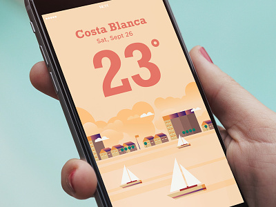 Costa Blanca app boat holiday illustration summer weather
