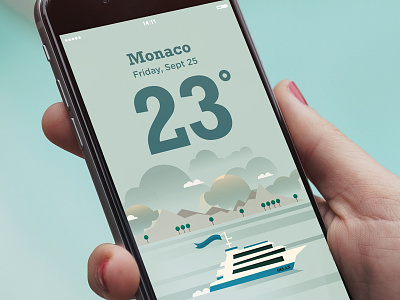 Monaco app apple boat holiday illustration monaco summer weather