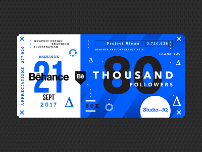 80,000 Behance Followers awesome behance brand branding followers freelance logo studio