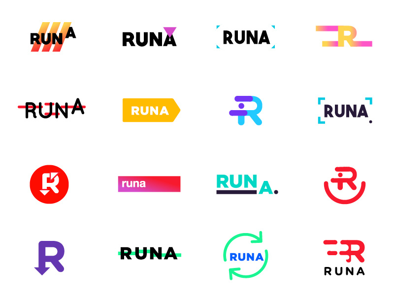 Logos symbols branding brand logo logomark gradient r shape