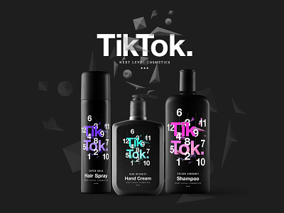 TikTok. beautiful color cosmetics design gradient packaging swiss typography
