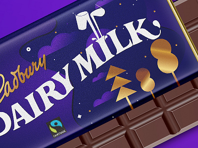 Cadbury Dairy Milk | Dreamcatcher cabury chocolate dreams illustration logo logomark shape texture