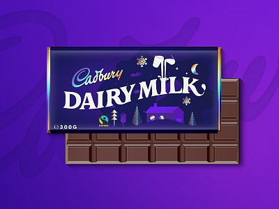 Cadburys Dairy Milk | Cosy Nights In. cabury chocolate dreams illustration logo logomark shape texture