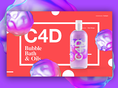 C4D | Bubble Bath | Landing Page. 2018 3d branding c4d color design poster tutorial typography ui