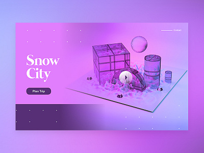 Snow City 2018 3d branding c4d color design tutorial typography ui web