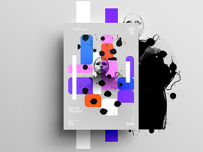 Girl On The Run. 2018 3d branding c4d color design girl poster swiss tutorial typography