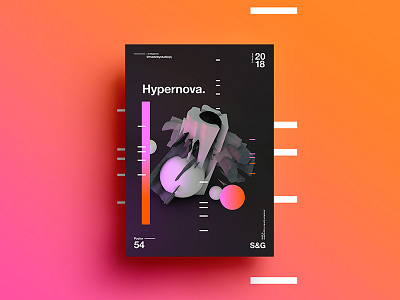 Hypernova. 2018 3d branding c4d color design girl poster swiss tutorial typography