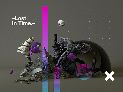 Lost In Time. 2018 3d branding c4d color design fantasy tutorial typography ui