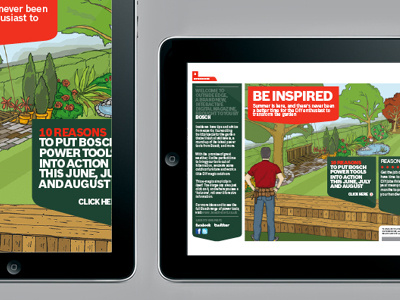 BOSCH Powertools Emagazine 2 bosch branding design emagazine green interactive ipad red