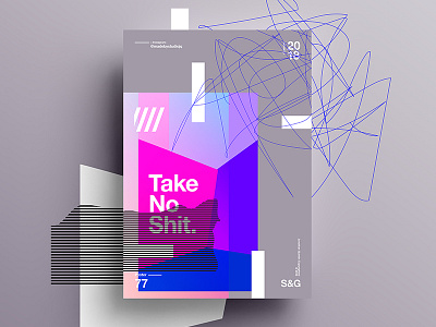 Take No Shit. 2018 2d abstract art branding c4d color design digitalart pattern tutorial typography