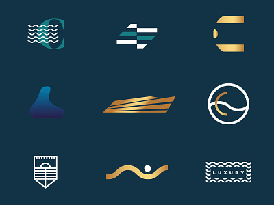 Logomarks adobe brand branding development illustration logo logomark ocean symbols