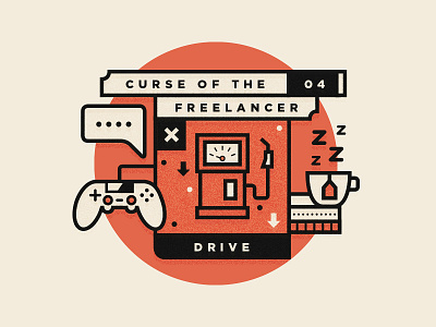 Curse Of The Freelancer | Drive branding designer freelance freelancing illustration logo studio type