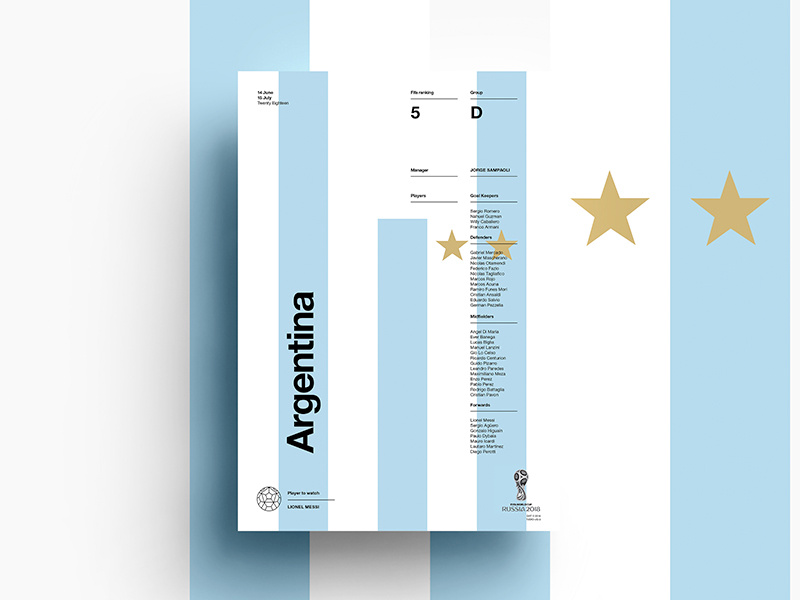 2018 FIFA World Cup Retro Posters | Argentina messi worldcup2018 football poster posters print soccer argentina layout worldcup