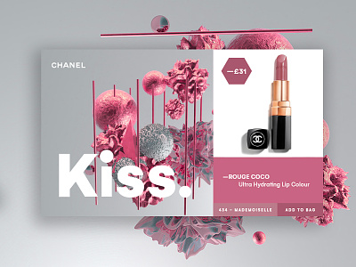 CHANEL Kiss Landing Page chanel fashion landing page minimal product shop ui web website