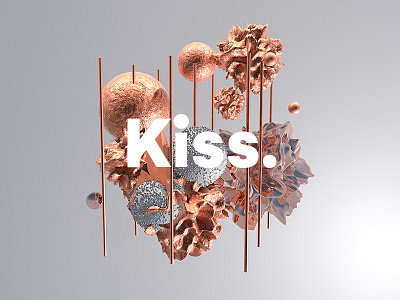 Kiss. 2018 3d c4d color design fantasy fashion gold tutorial typography