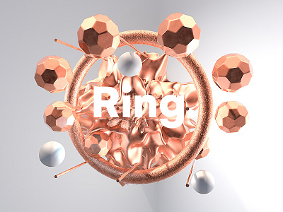 Ring. 2018 3d c4d color design fantasy fashion gold tutorial typography